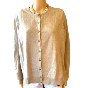 Croft&Barrow Cotton Nylon Blend Beige Cardigan Sweater Women plus Size 1X